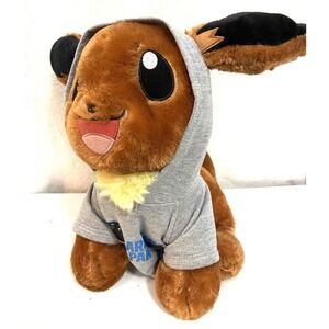 Build A Bear Pokemon Eevee Brown Yellow Stuffed Animal Plush Toy 16 With NC Hood